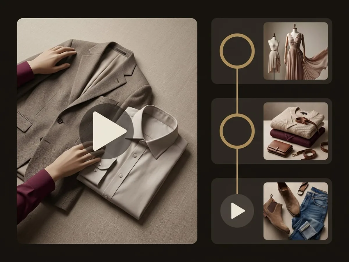 A video fashion lesson shown with a sequence of course modules