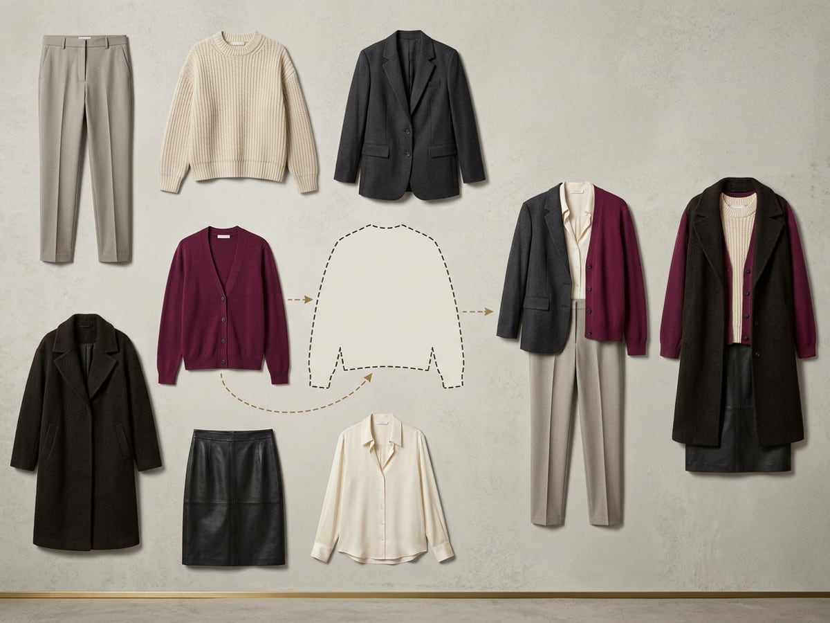 A missing wardrobe piece highlighted between existing clothes