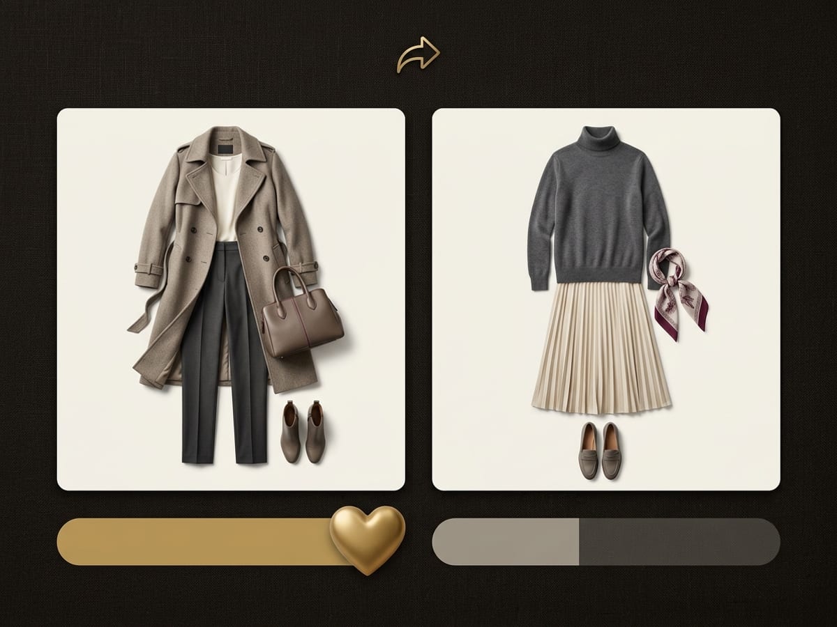 Two outfits shared for friends to compare and vote on