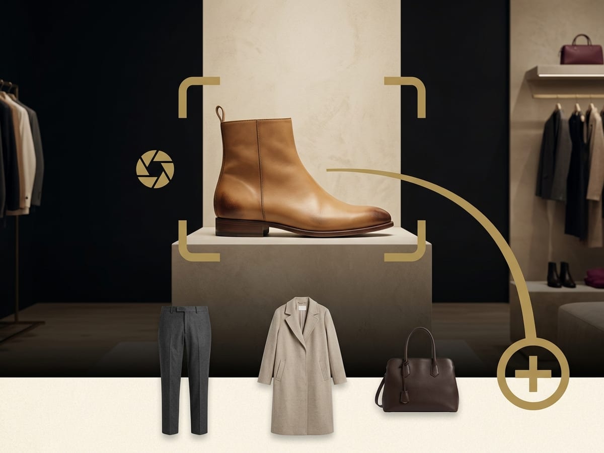 A store product scanned and matched with outfits from an existing closet