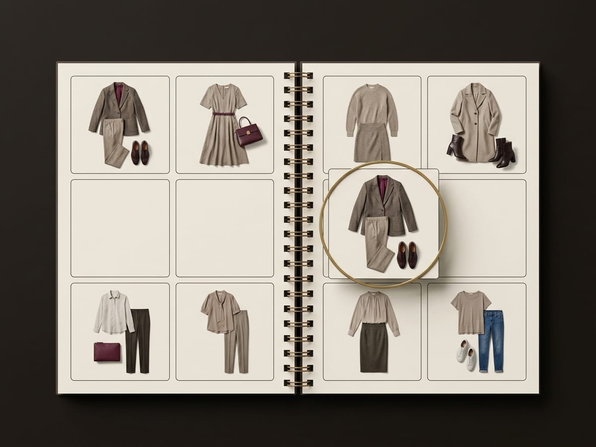 Complete outfits arranged on a calendar for upcoming days