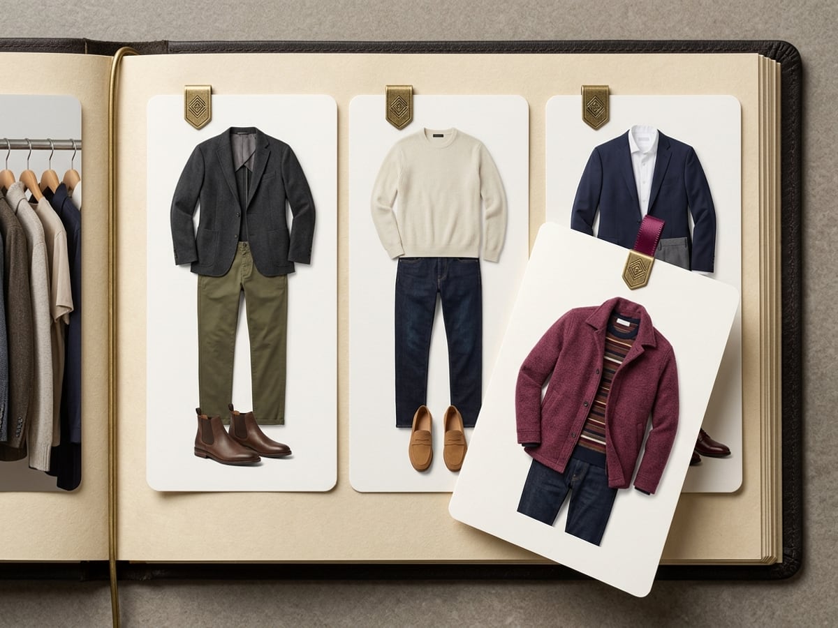 Several complete outfits organized as saved looks